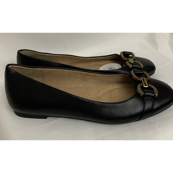 Giani Bernini Brookee Ballet Flats Black Faux Leather Womens 7 Slip On Buckle - Picture 3 of 8